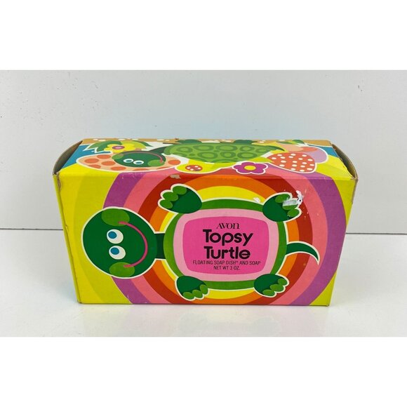 Vintage Avon Topsy Turtle Floating  Soap Dish And Soap NEW - Picture 3 of 4